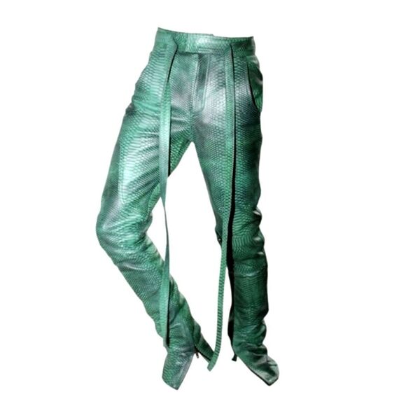 Flauce SUPER-SLIMEY CARGO pants size 36 like new rare find! 100% Cowhide leather - Picture 4 of 15
